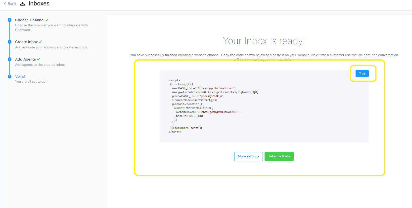 Chatlake Inbox Select Agent Screen